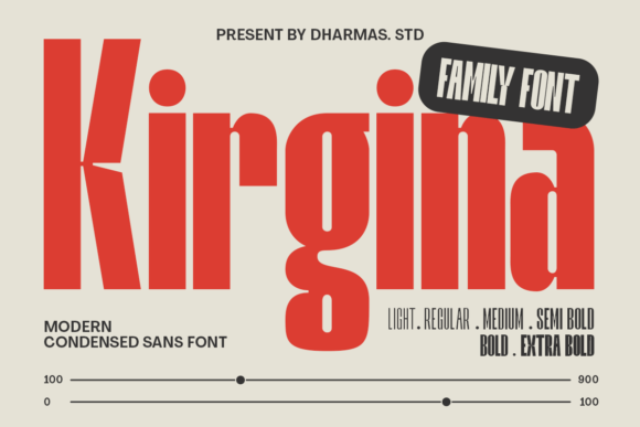 Kirgina: A Cool, Condensed Sans Serif